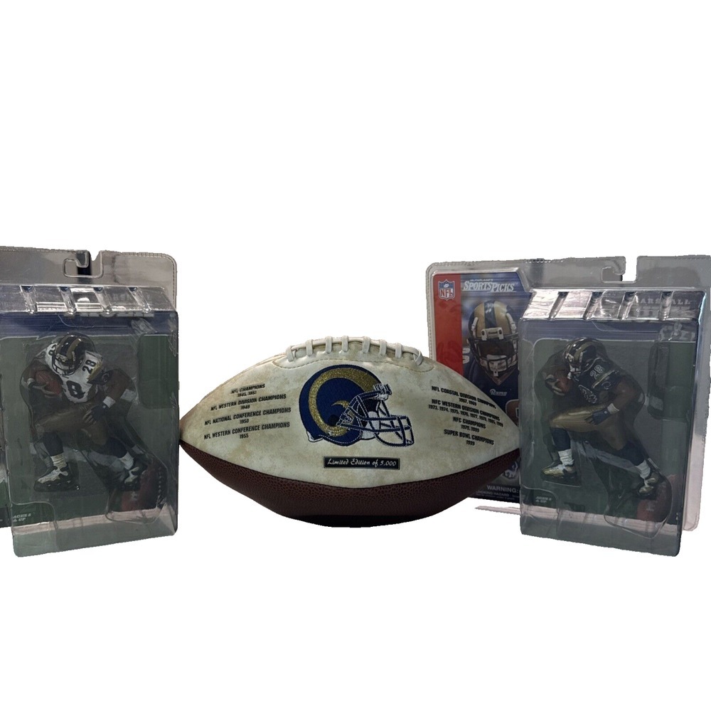 2 Marshall Faulk Figured, Limited Edition,‎ Rams Football, collectors vintage